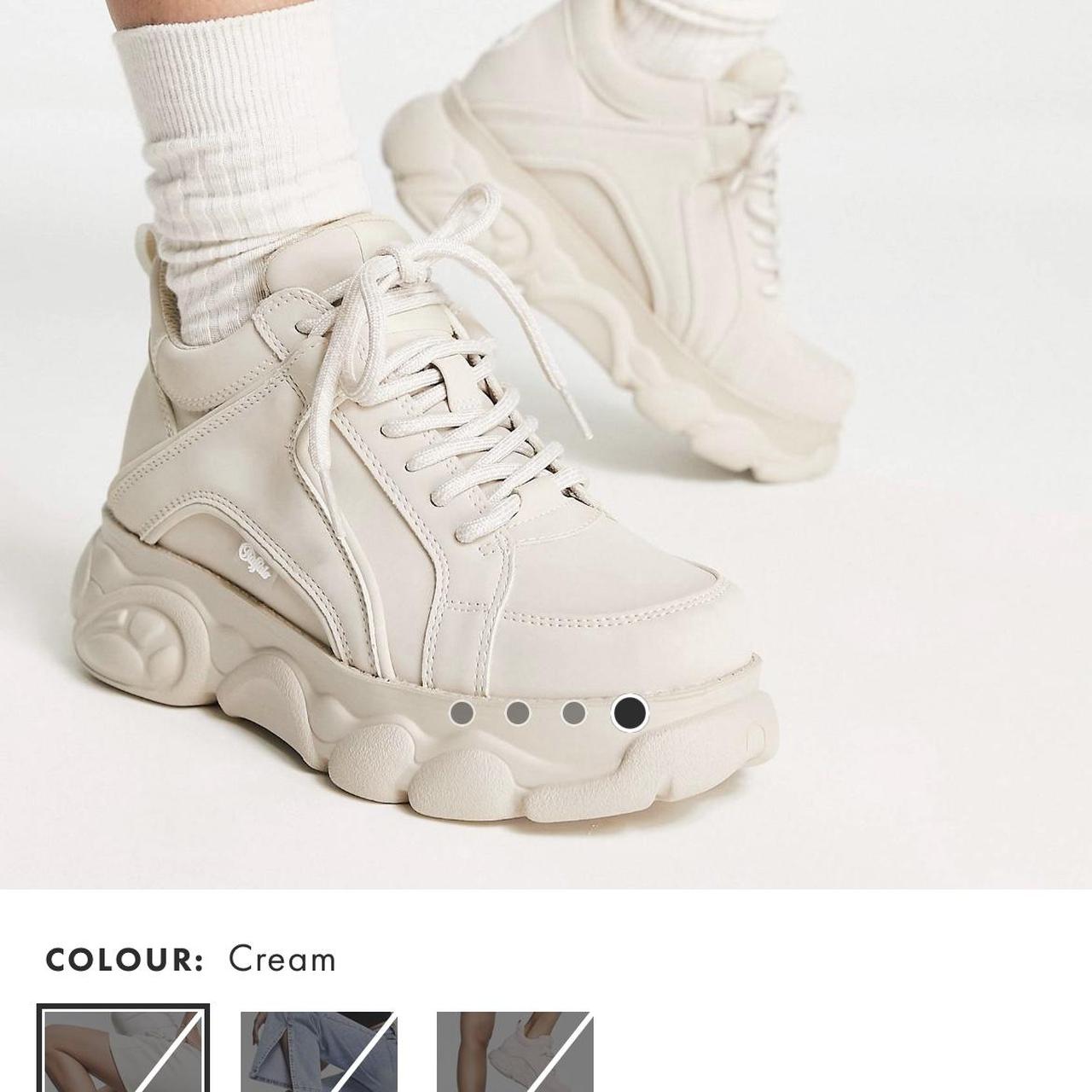 Buffalo colby low platform hot sale chunky trainers in cream