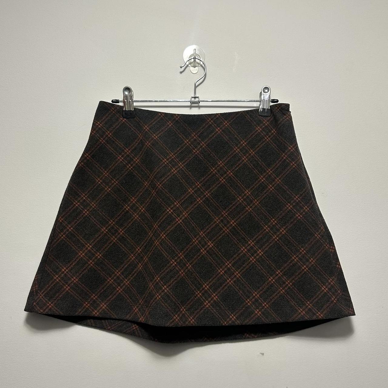 Princess Polly Fike Check Mini Skirt Charcoal Size... - Depop