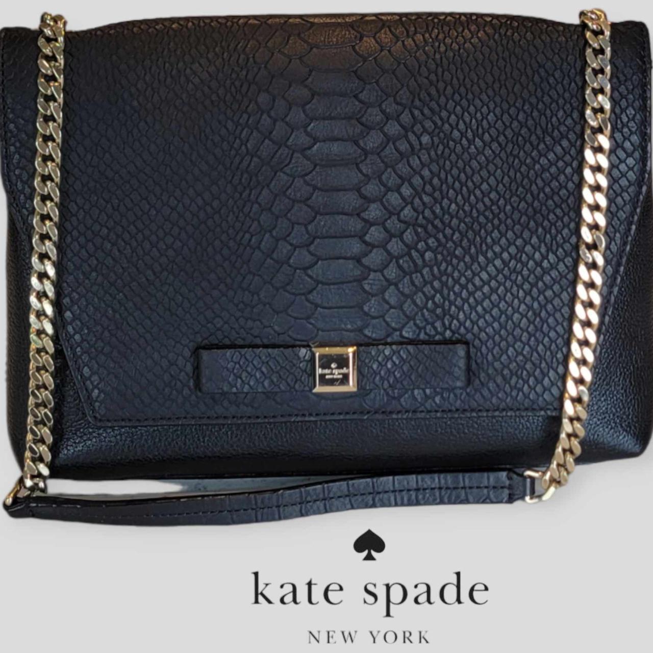 Kate Spade shoulder bag black gold chain