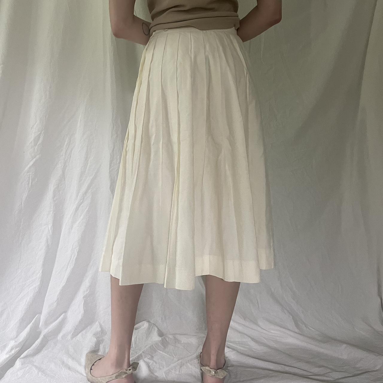 Women's Skirt - Cream/White - 25" – 1960s pleated… - image 2