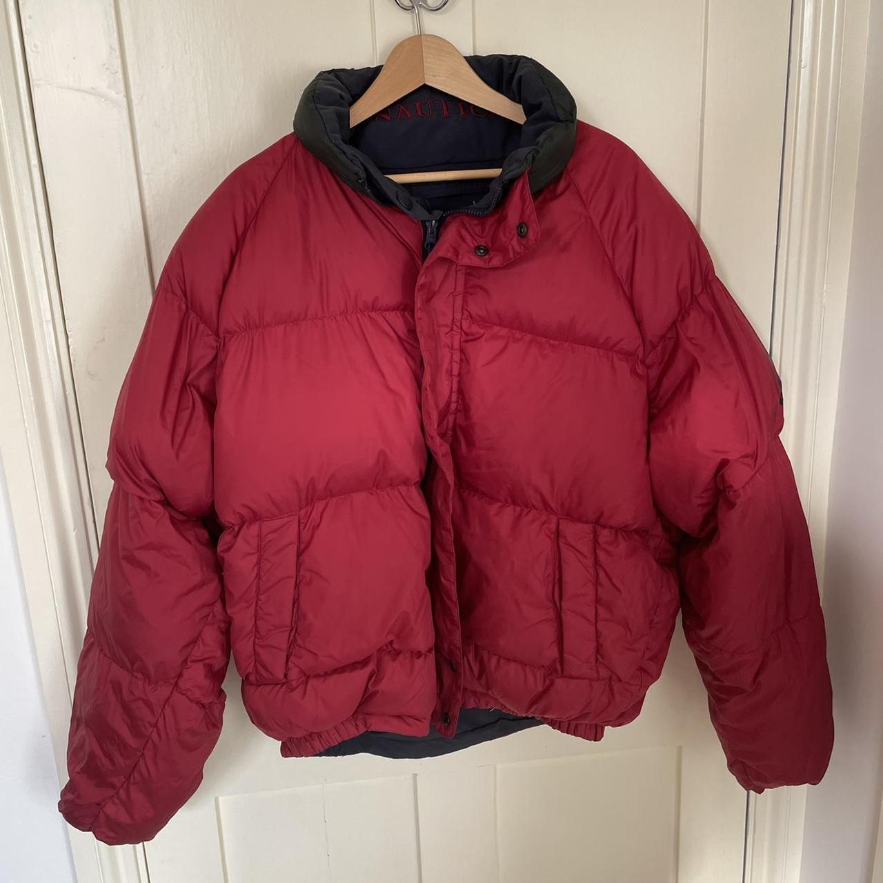 Reversible vintage Nautica puffer jacket Size XL - Depop