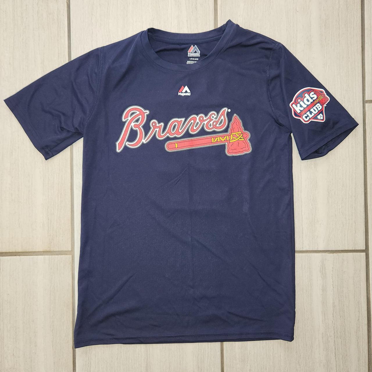 BRAVES JERSEY NAVY BLUE COLOR PRE LOVED GOOD - Depop