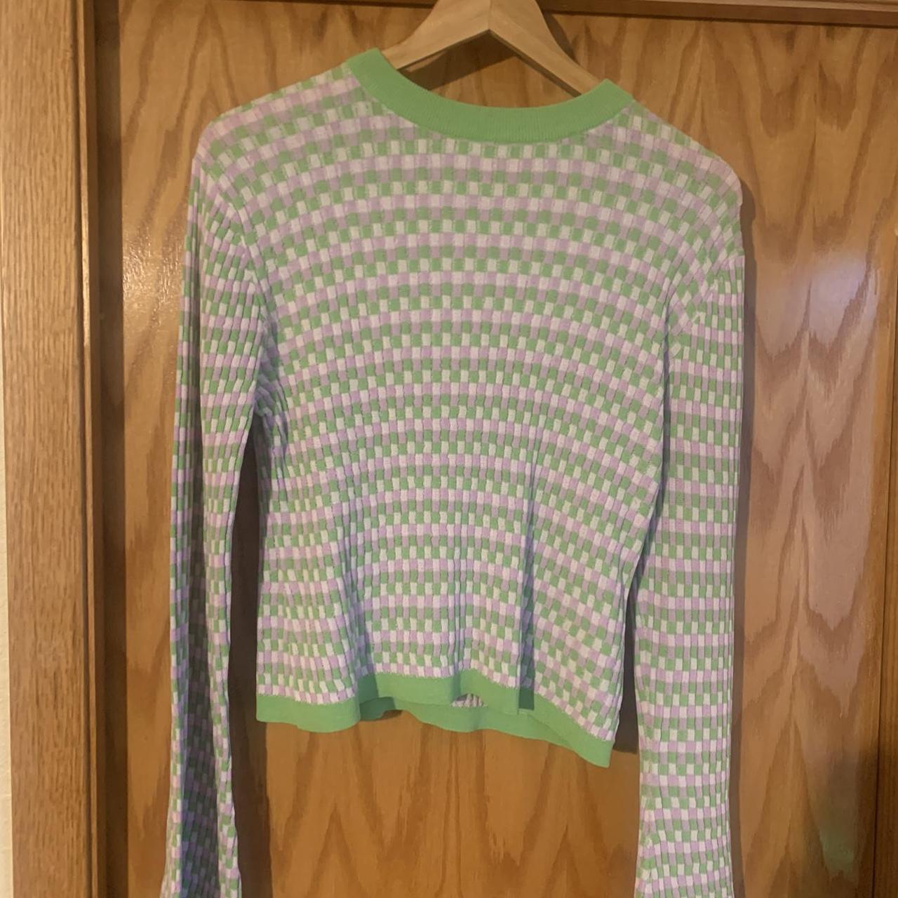 Lost Ink Women's Green and Purple Shirt (2)