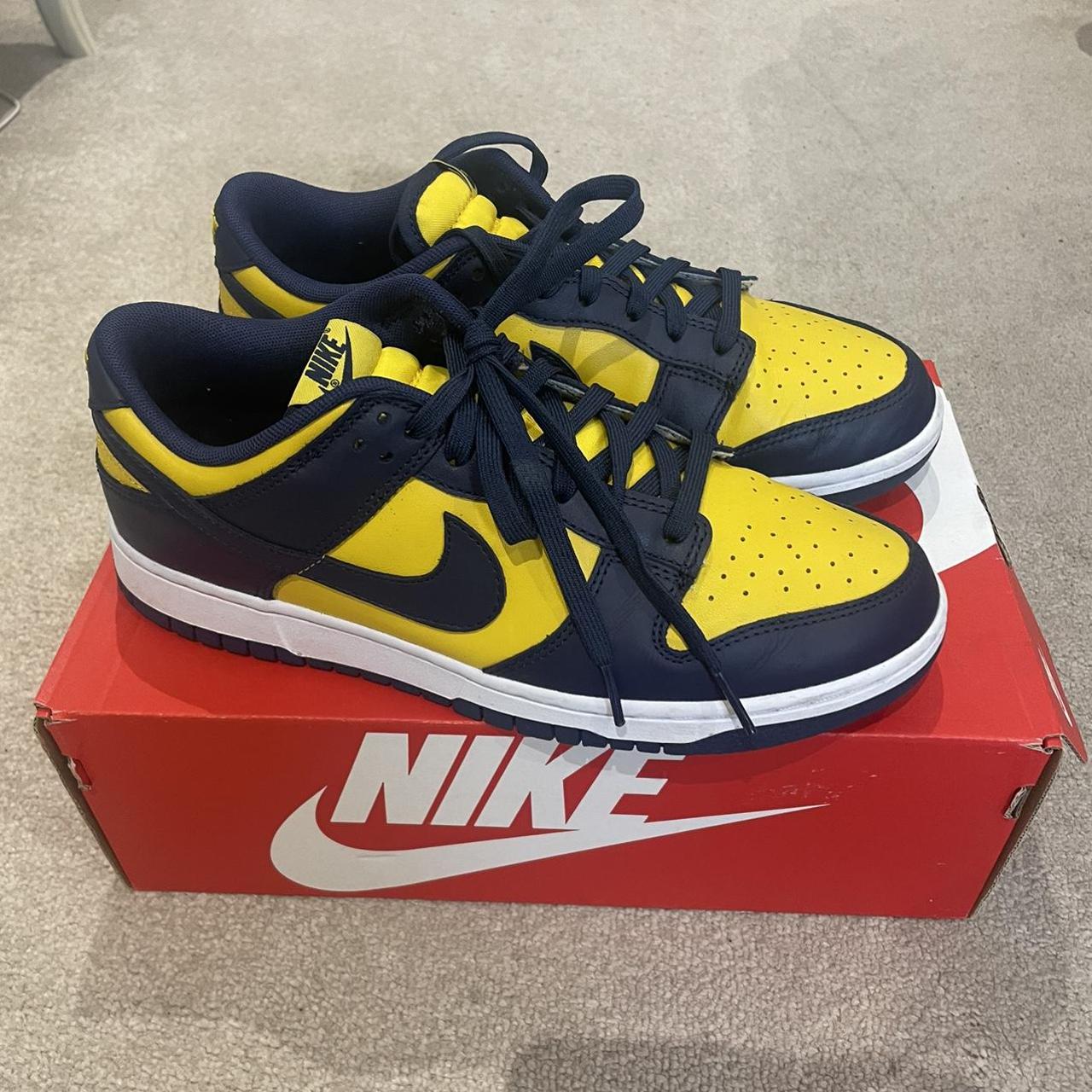 Nike Dunk Low Michigan Uk 8 Lightly used Great... - Depop