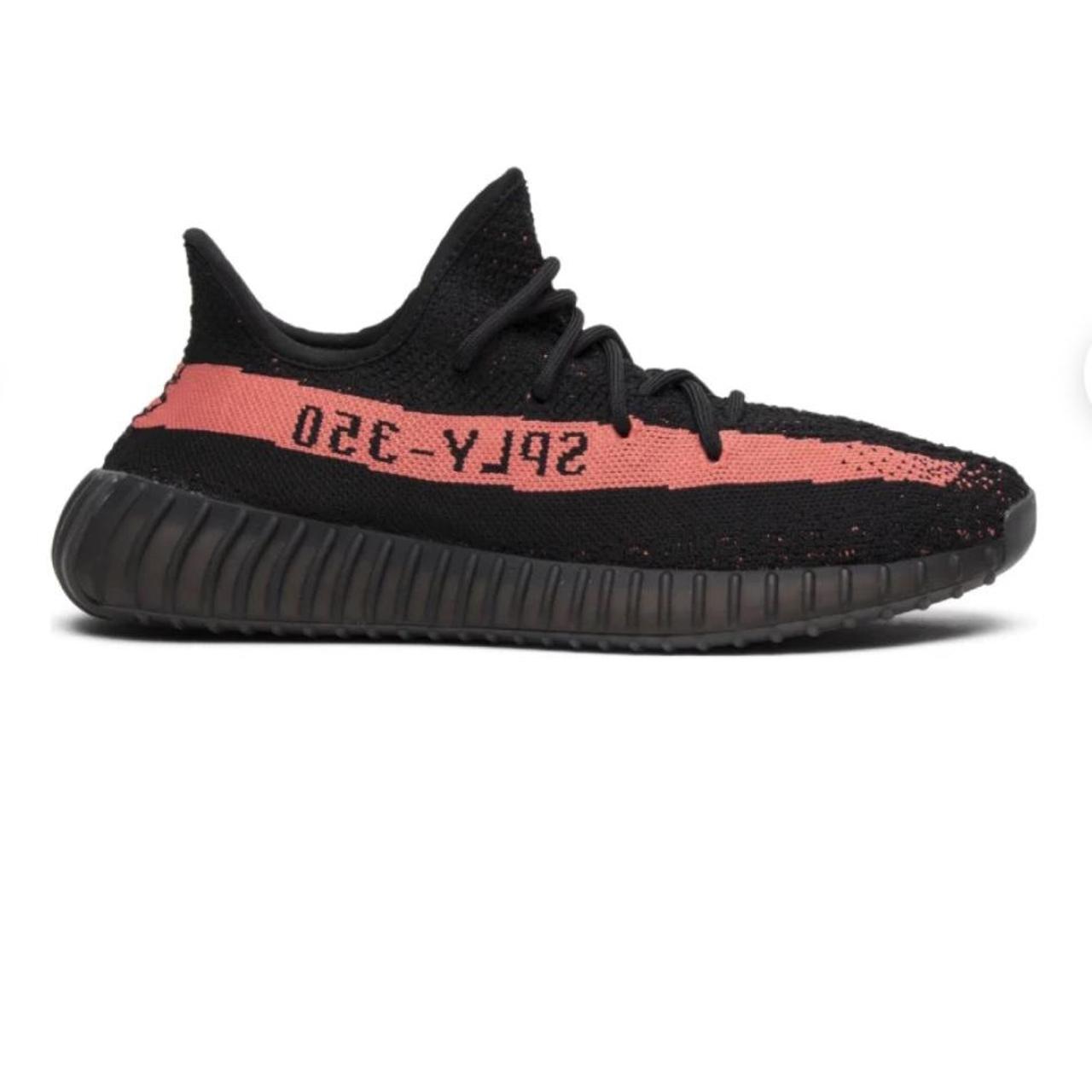 Red and black yeezy on sale 7