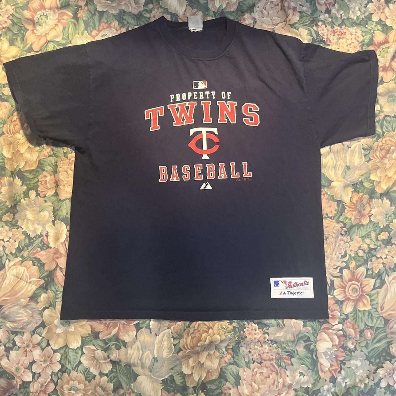 Vintage Minnesota Twins Powder Blue Tee Size S Look - Depop