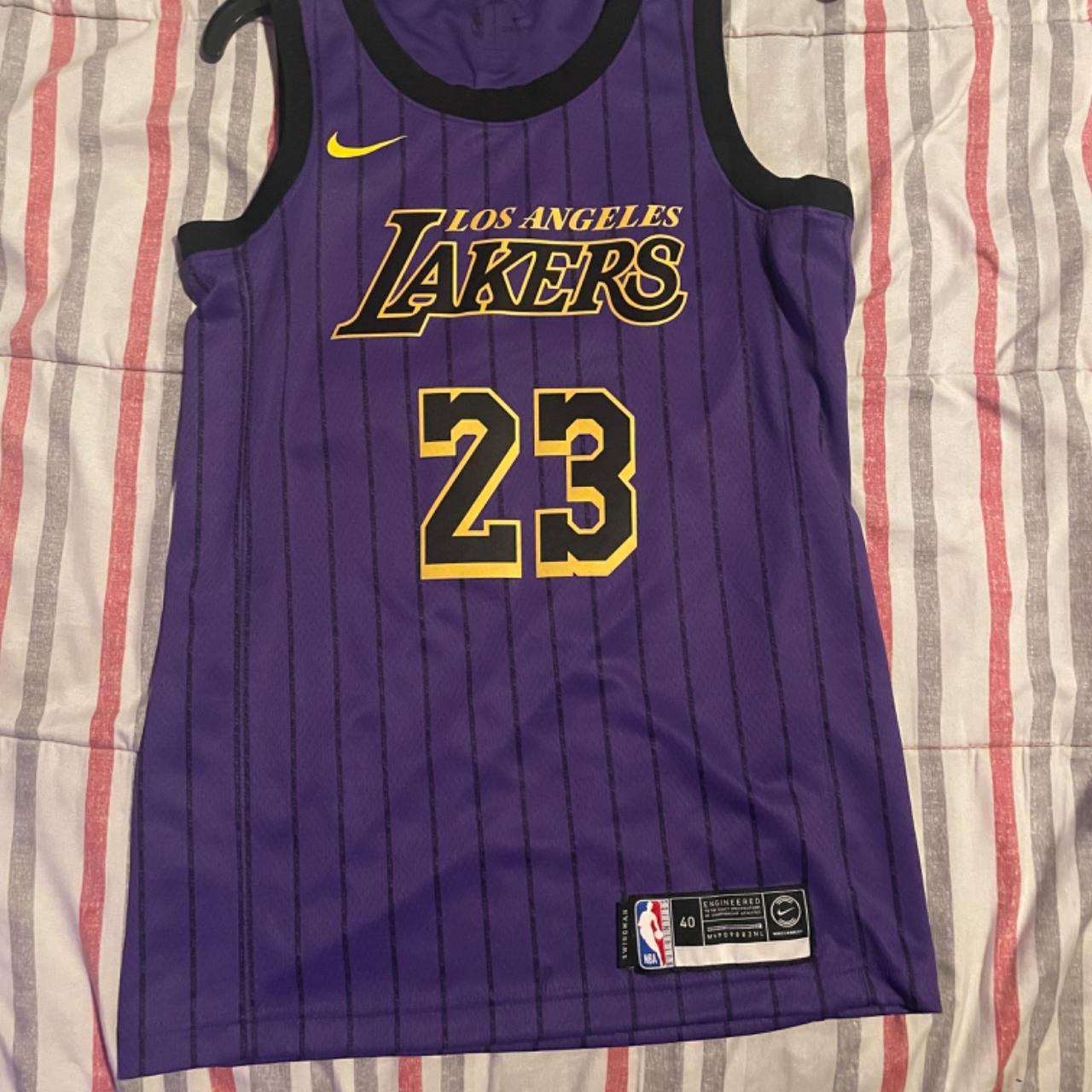 Lakers lebron jersey Purple /gold Small - Depop