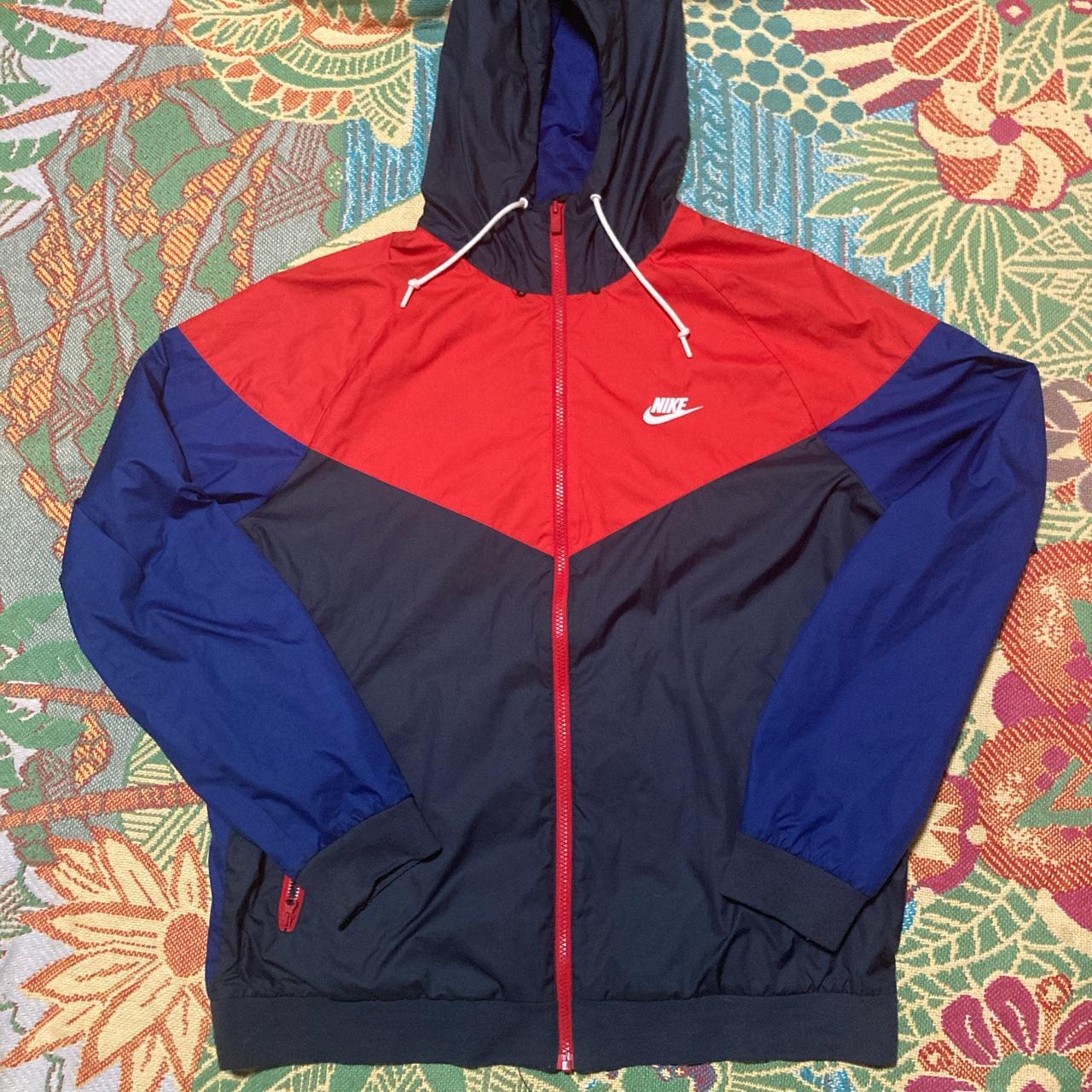 Nike Red And Blue Windbreaker Super Chill Red And - Depop