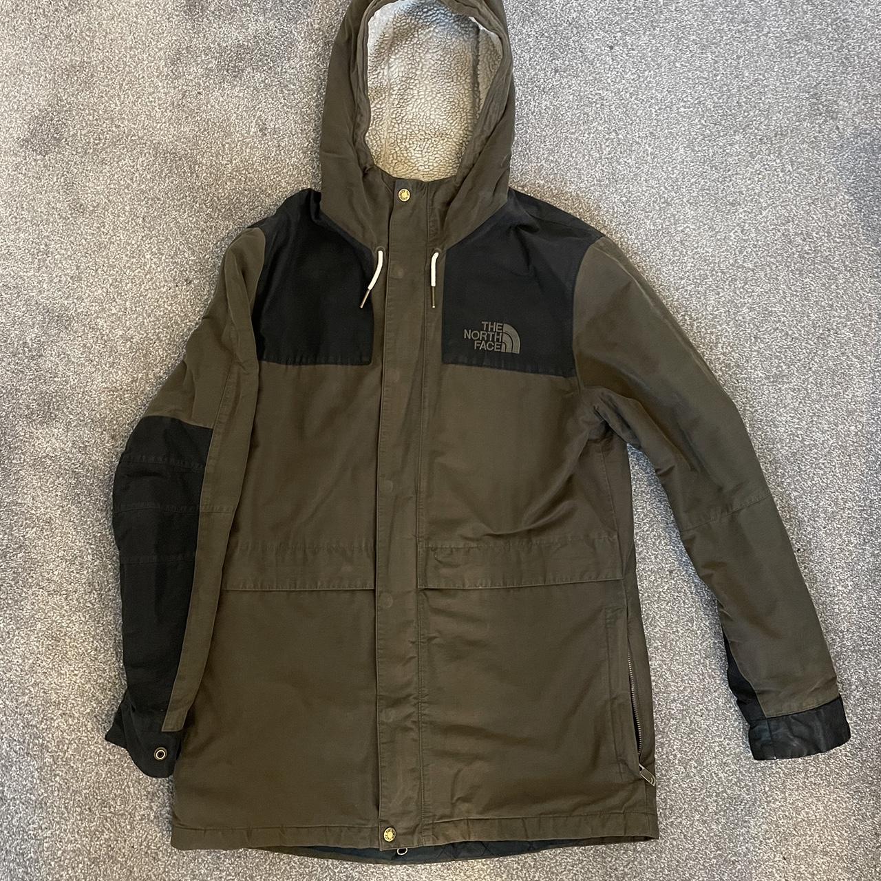 The North Face khaki green coat. Size... - Depop