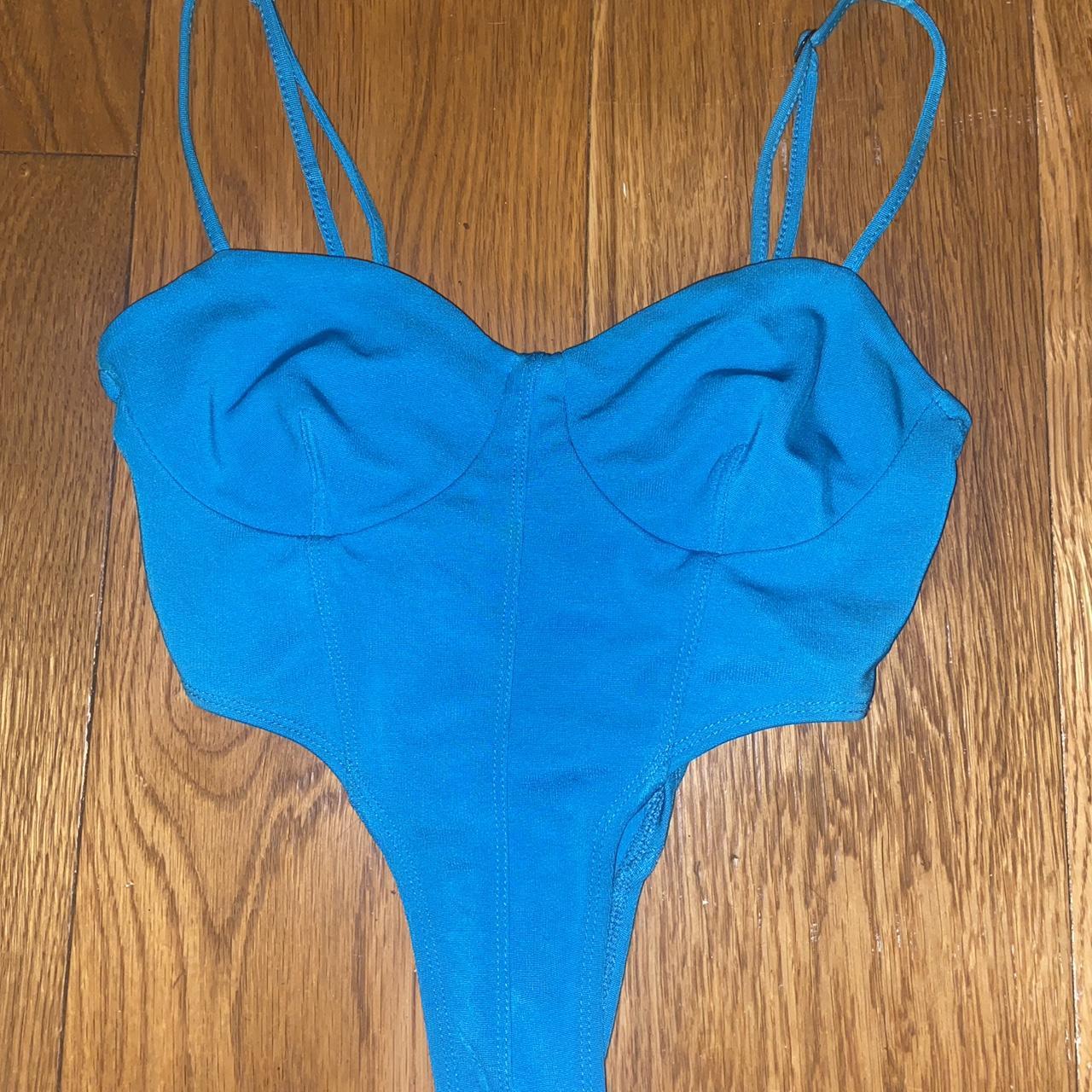 Zara blue corset top Worn once Size medium Depop