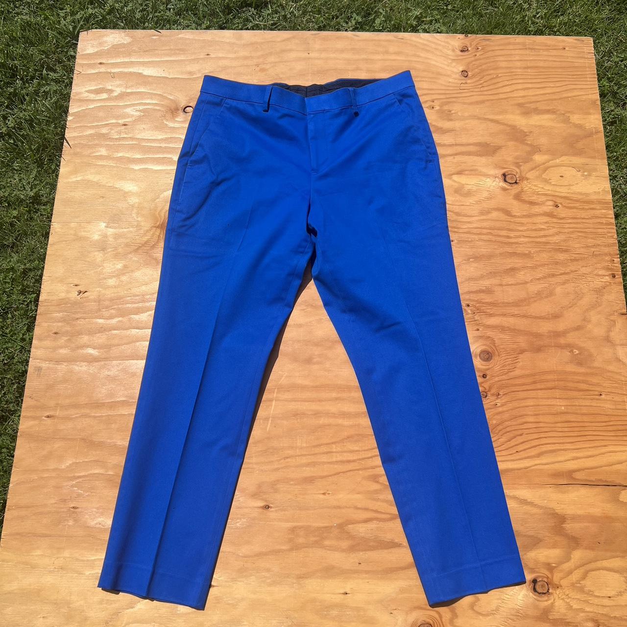 Buy Peter England Blue Slim Fit Flat Front Trousers for Men's Online @ Tata  CLiQ
