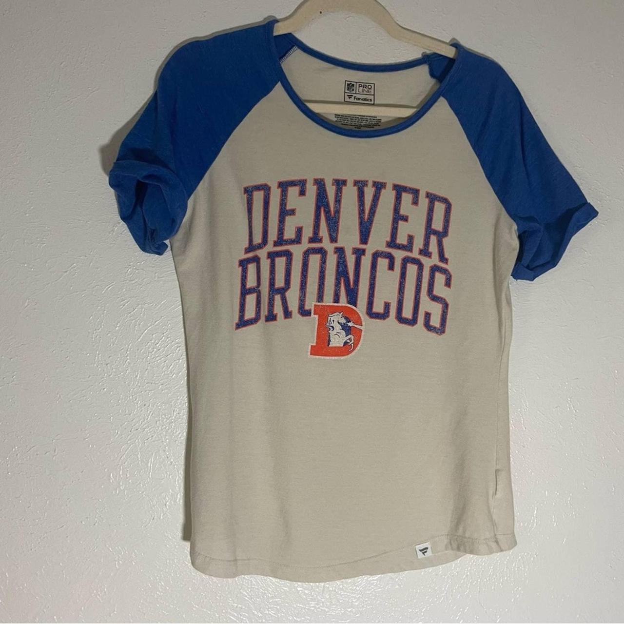 Football Denver Broncos Burnout Raglan Top T Shirt