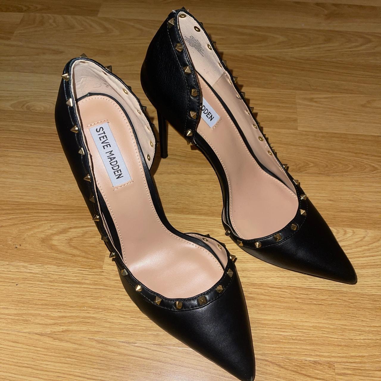 Steve Madden - black studded heels - size uk8 will... - Depop