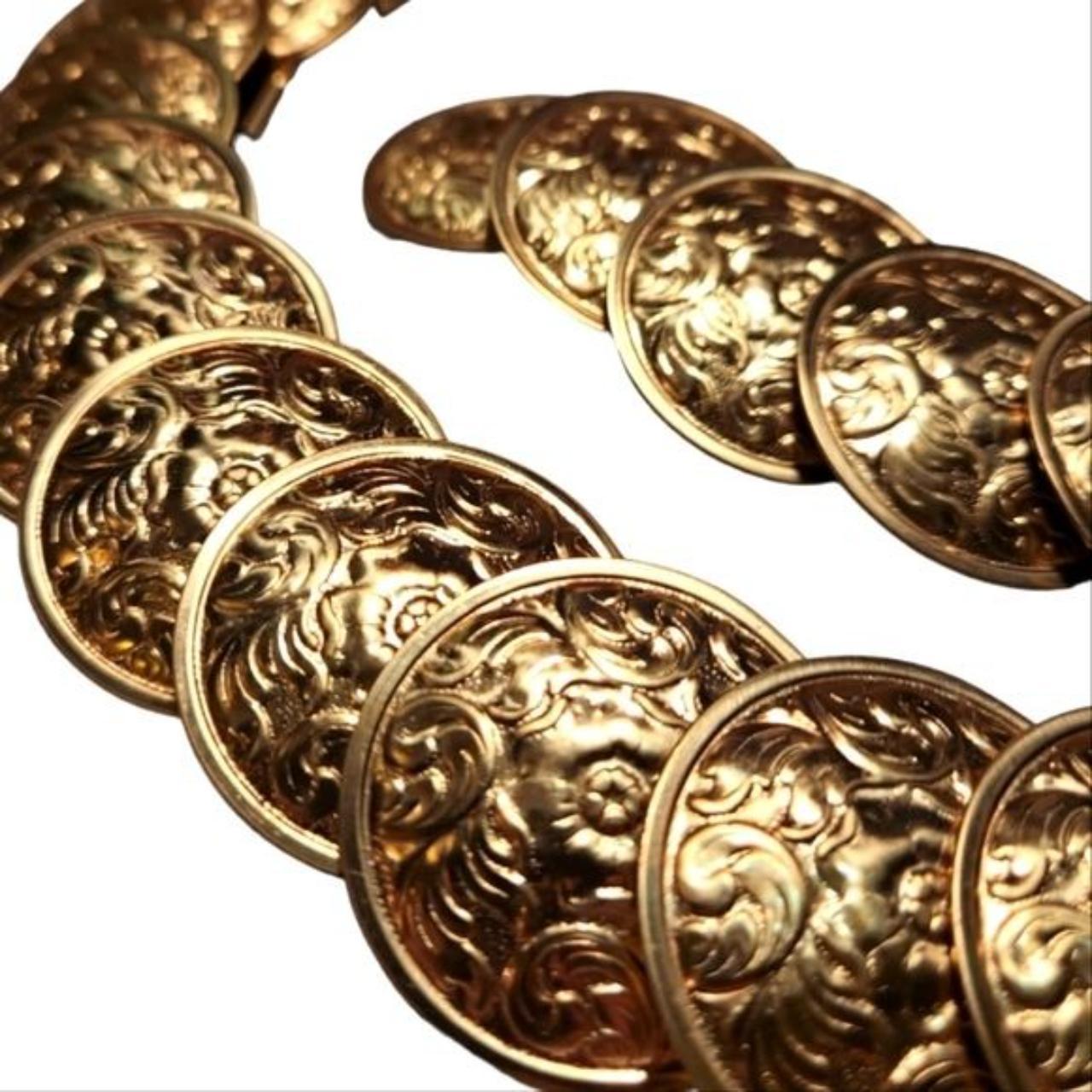 BELT CONCHO GOLD TONE GLAM BOHO STRETCH BELT VERY... Depop