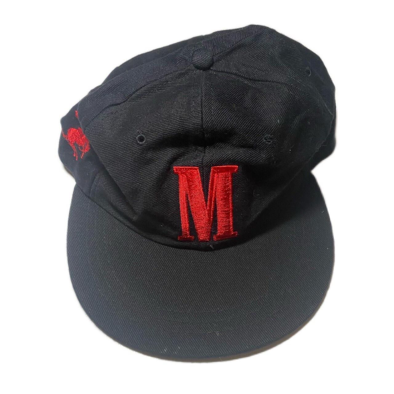 Vintage 90s Marlboro Cigarettes M Cowboy Logo Strapback Black Hat Cap  Vanguard