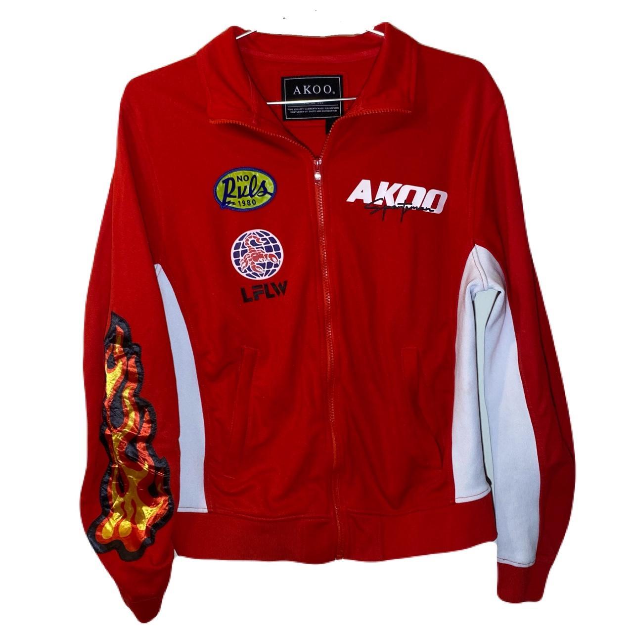 Akoo Track Jacket Men’s Small Full Zipper Red