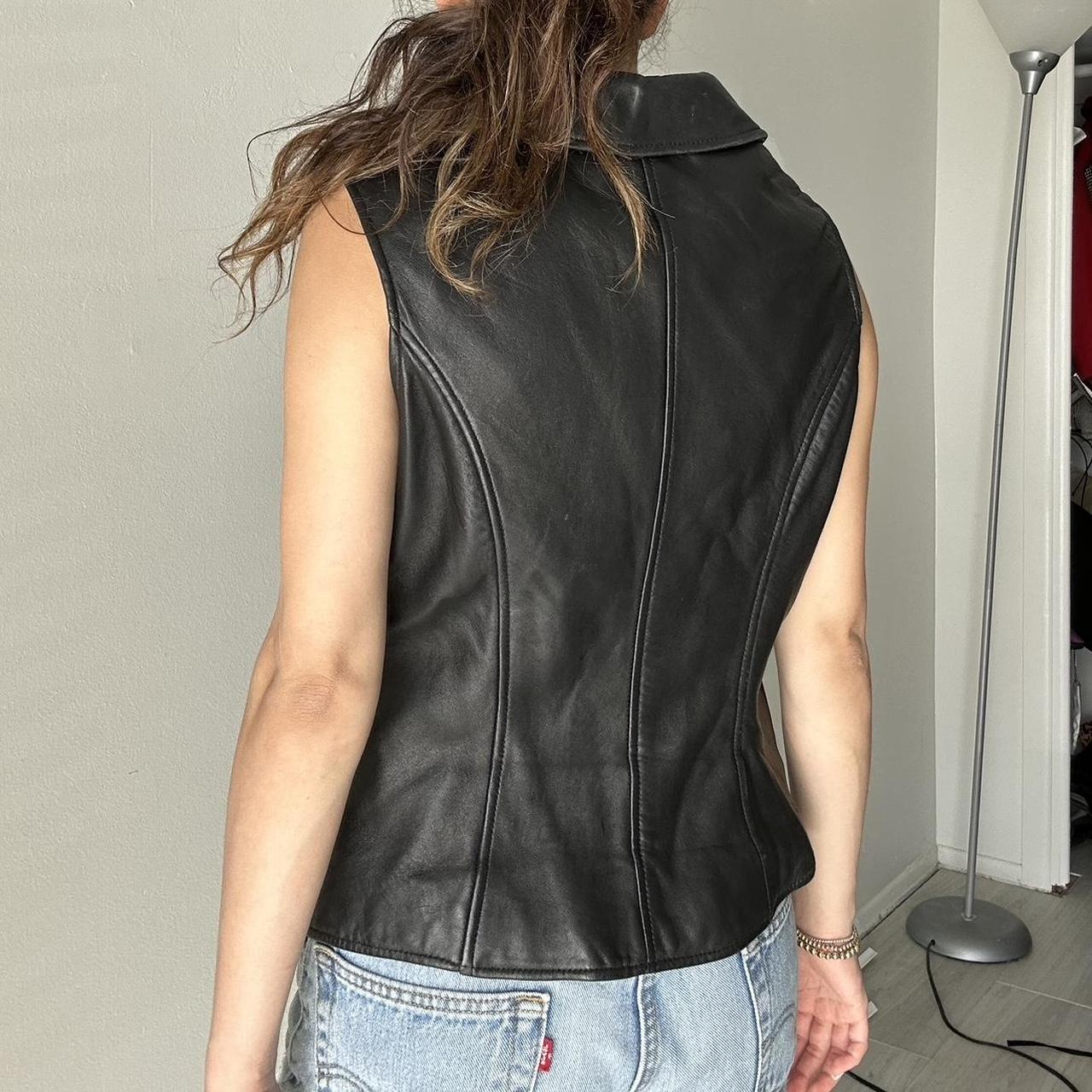 Vintage 100 leather vest size medium model is a... Depop