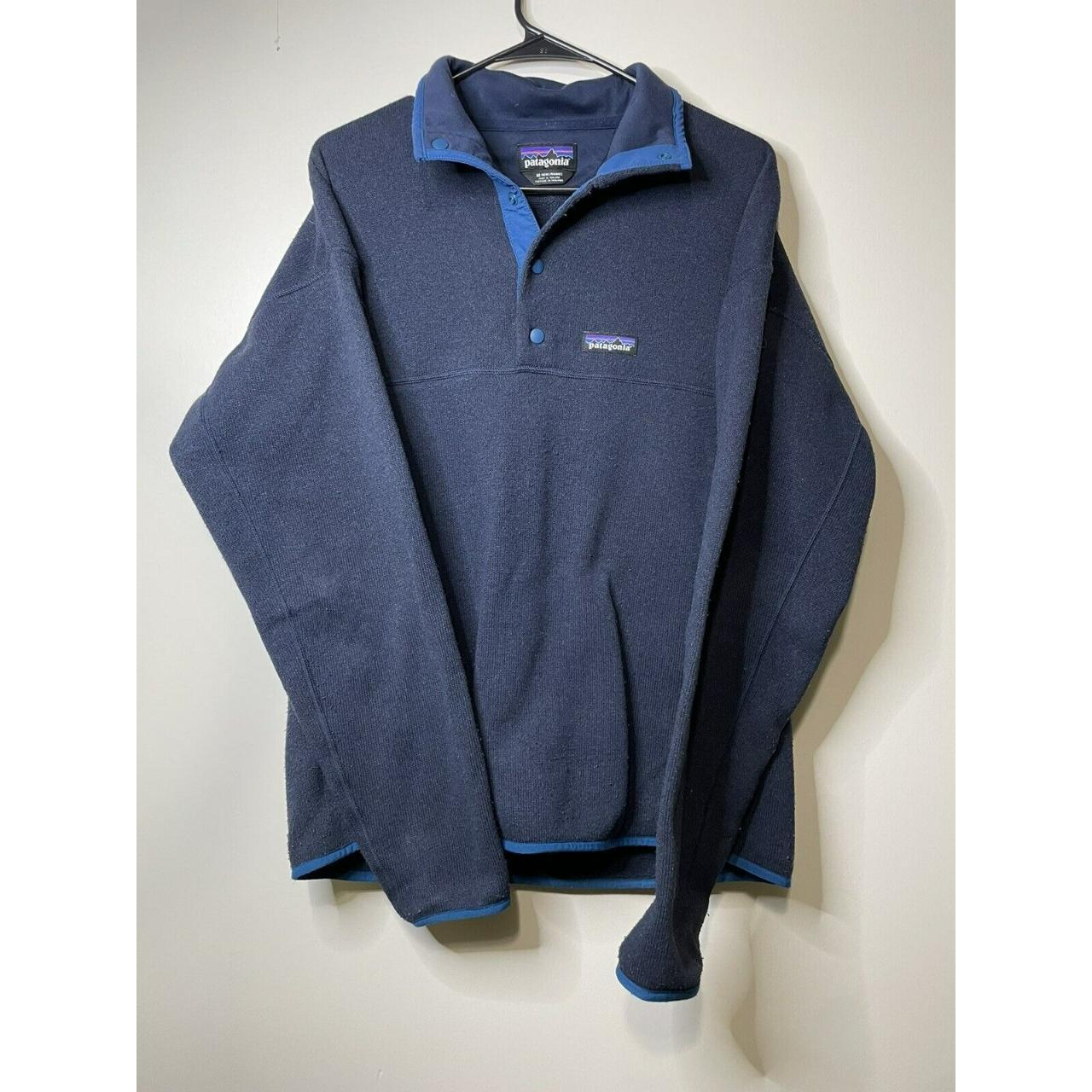 Patagonia navy blue 1/2 snap vintage marsupial fleece sweater online