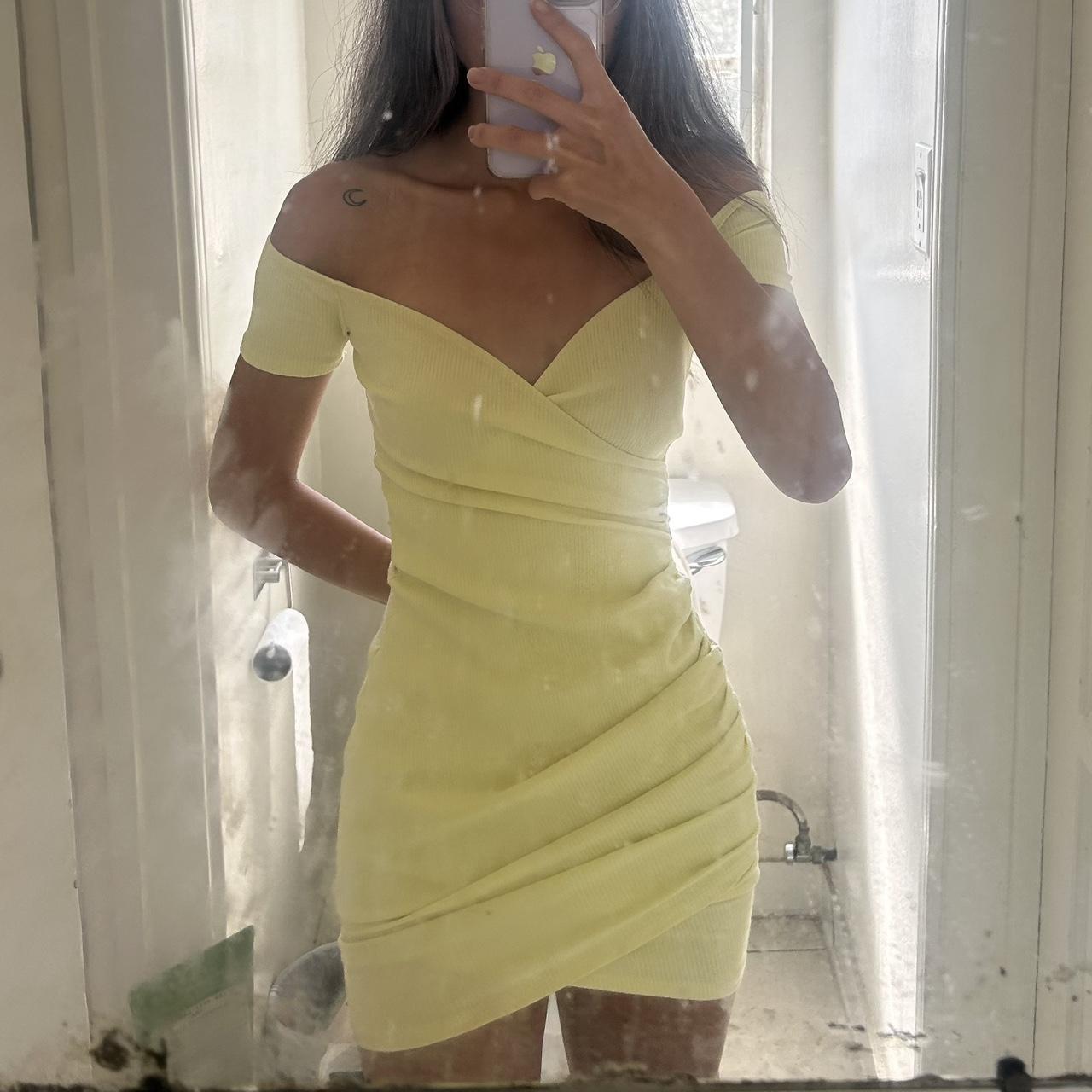 Pastel yellow bodycon dress hotsell