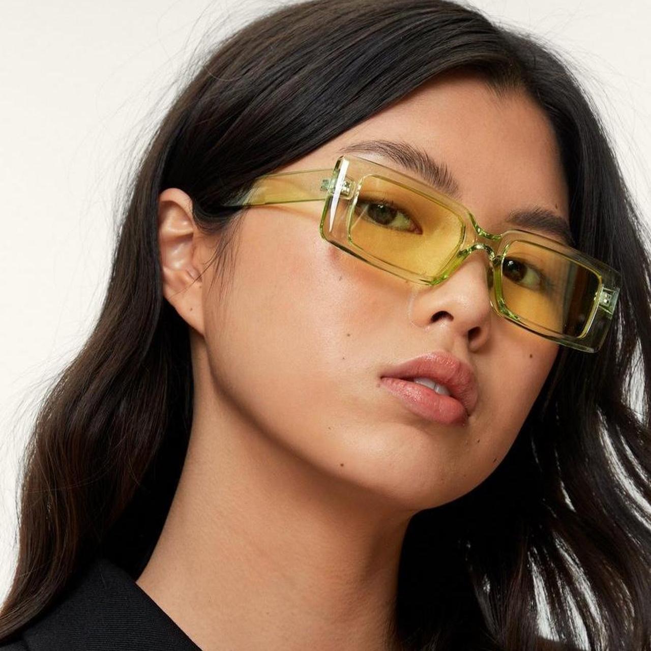 Nasty Gal Women's Green Sunglasses Depop