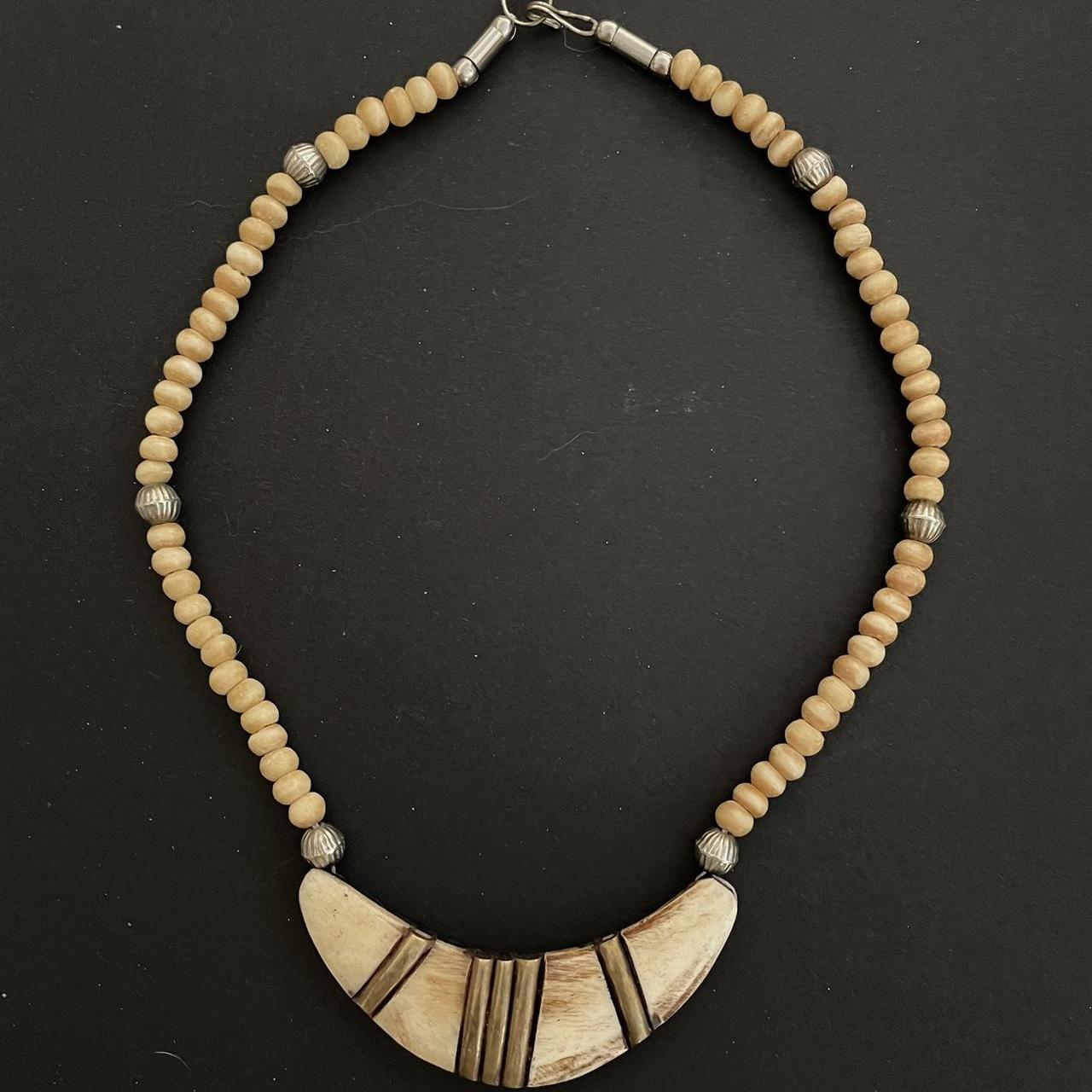 Beaded hot sale crescent necklace