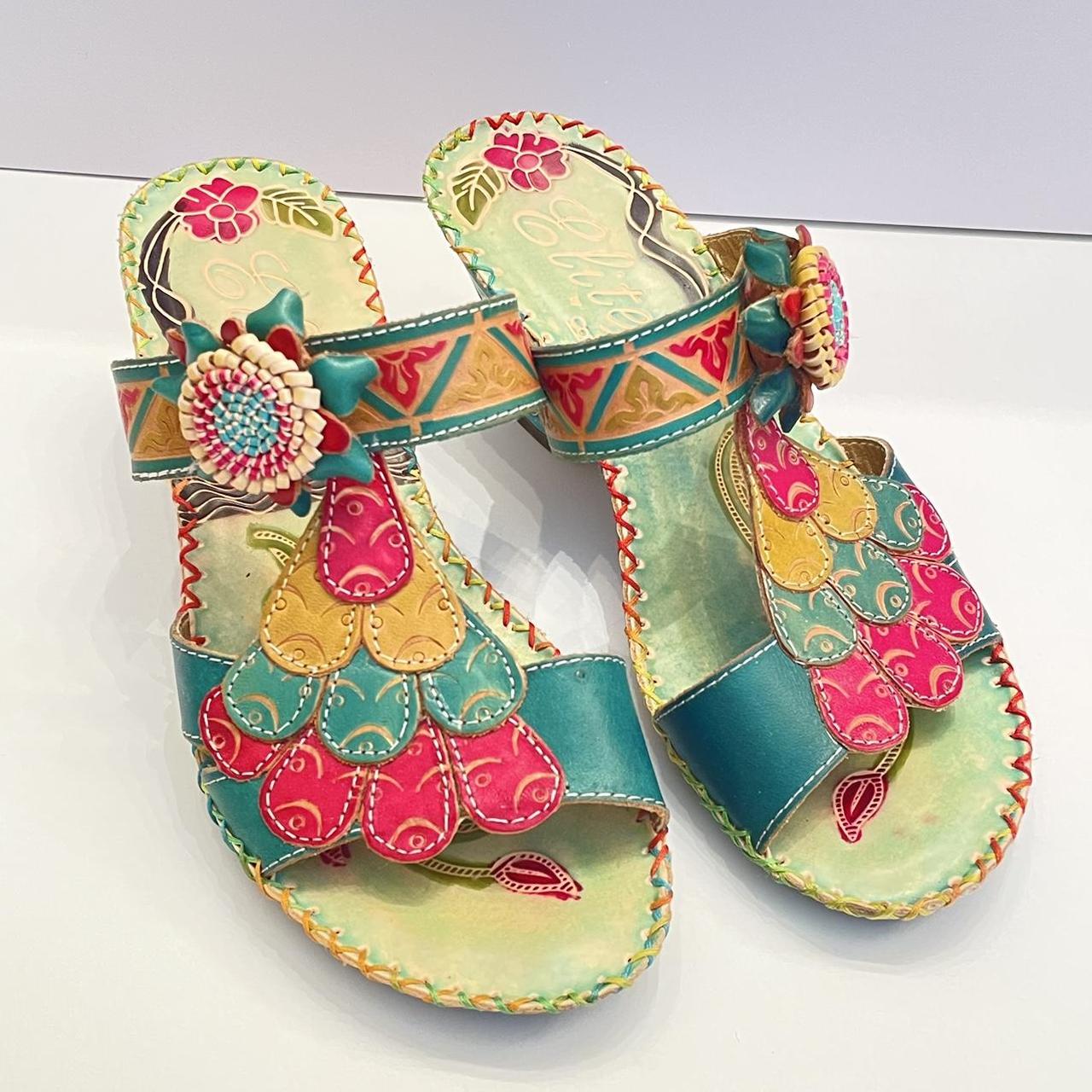 Elite by Corkys Women Navajo Sandals Sz 6 Multi Color | eBay