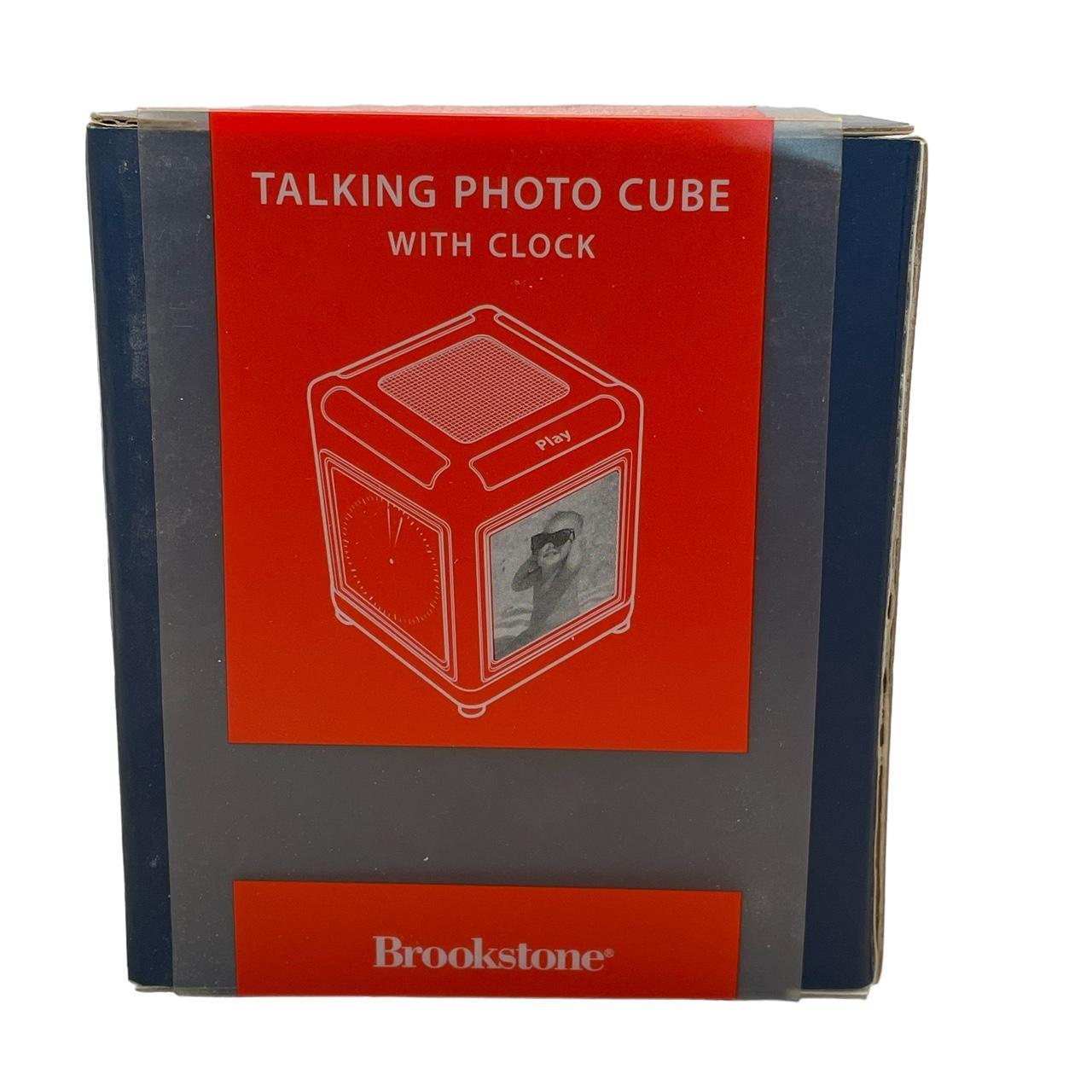 New in Box Brookstone Talking Photo Cube with Clock Depop