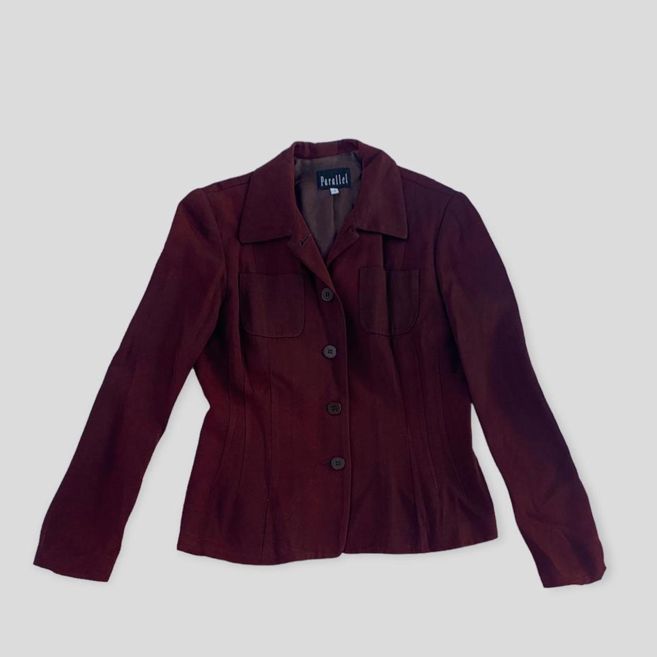 Burgundy blazer jacket. Dark red/ burgundy colored,... - Depop