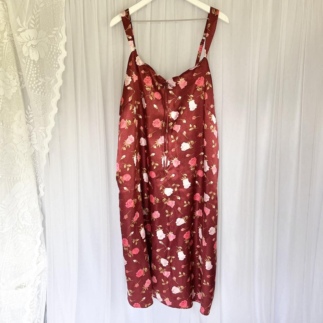 Floral maxi slip dress. Gorgeous red, pink and green... - Depop