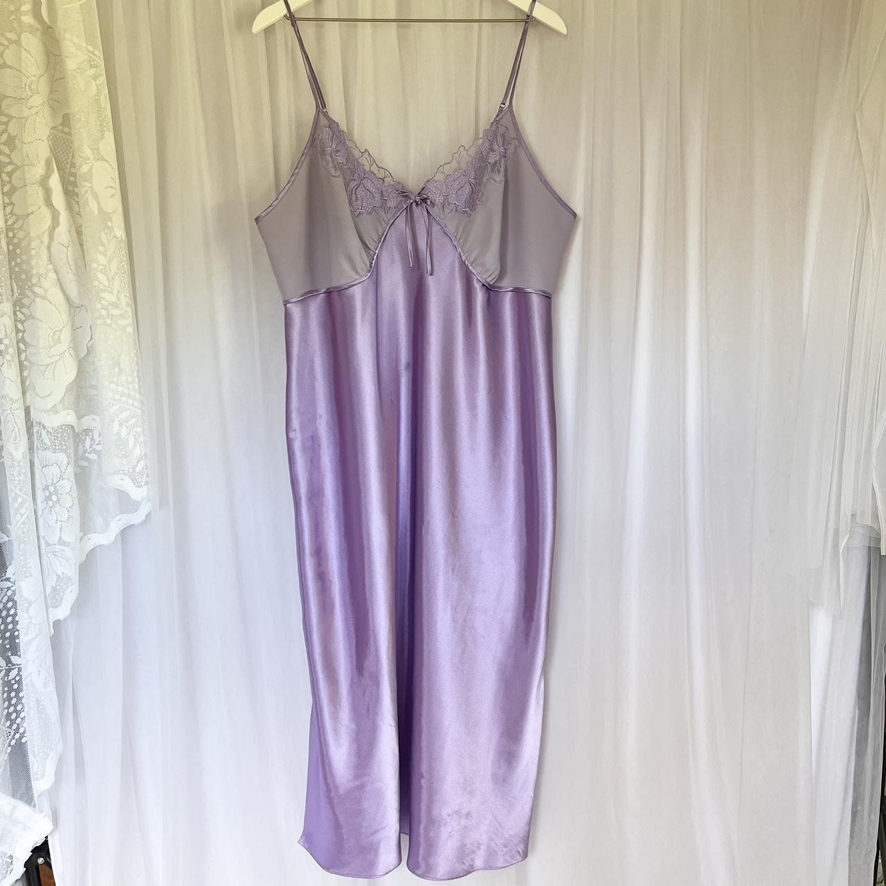 Vintage Purple Satin Slip Dress Gorgeous Purple Depop