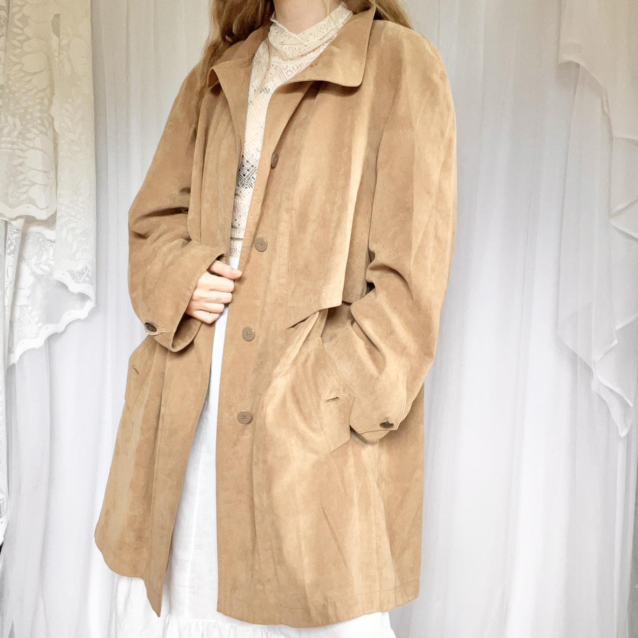 Faux suede trench clearance coat