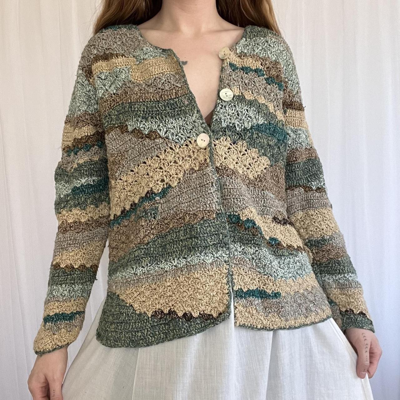 Susan Bristol Women's Cardigan Multi/Green S – Vintage 90's