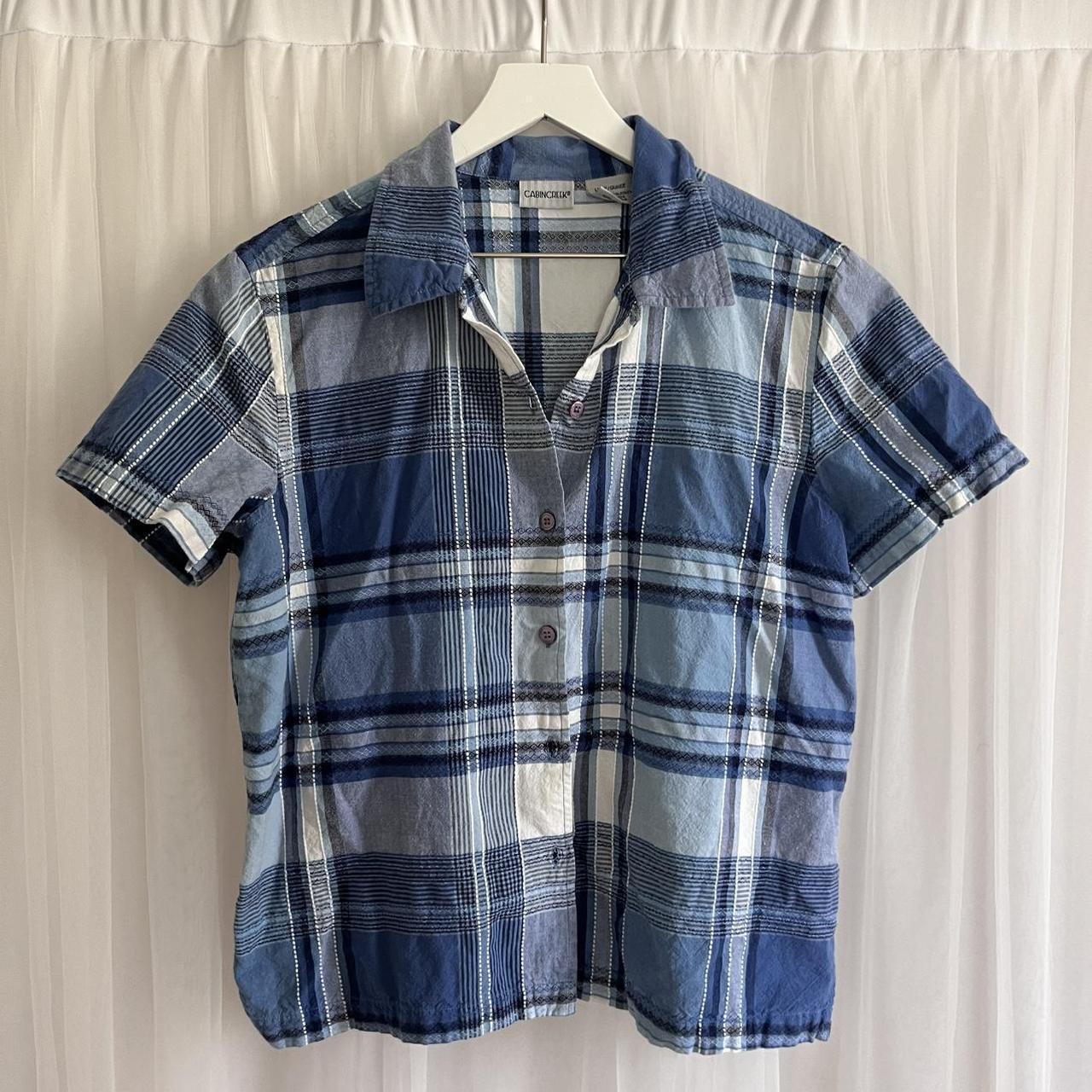 Women's Shirt - Blue - L – Vintage 90’s plaid shi… - image 2