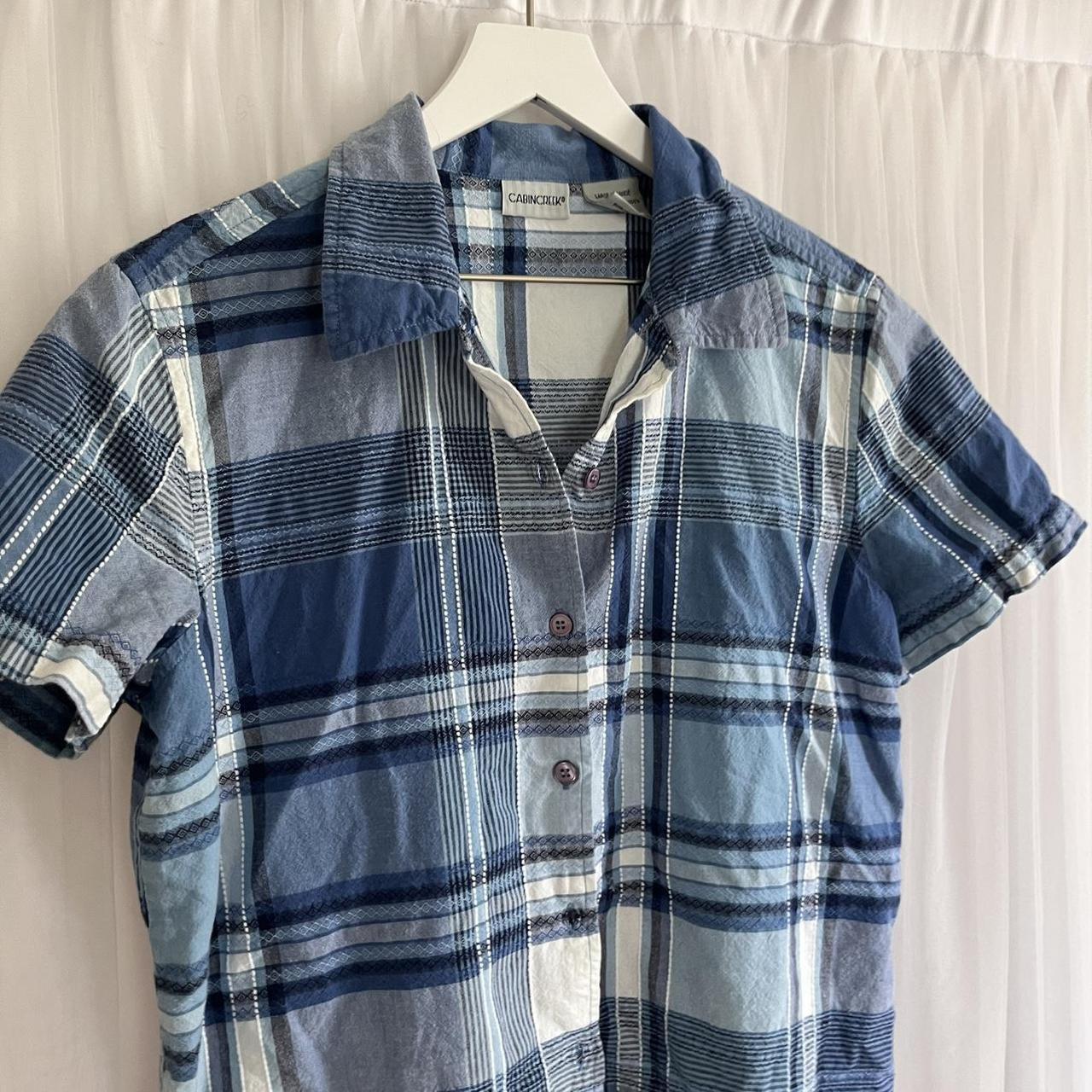 Women's Shirt - Blue - L – Vintage 90’s plaid shi… - image 4