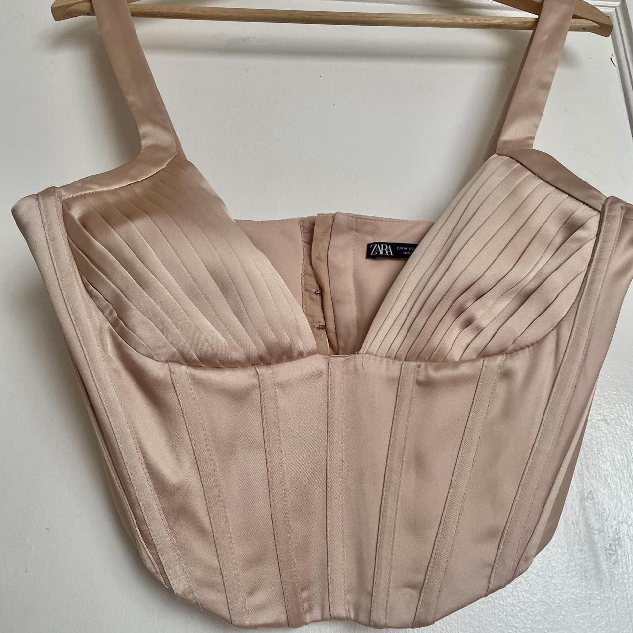 Zara Pink Corset Top Depop