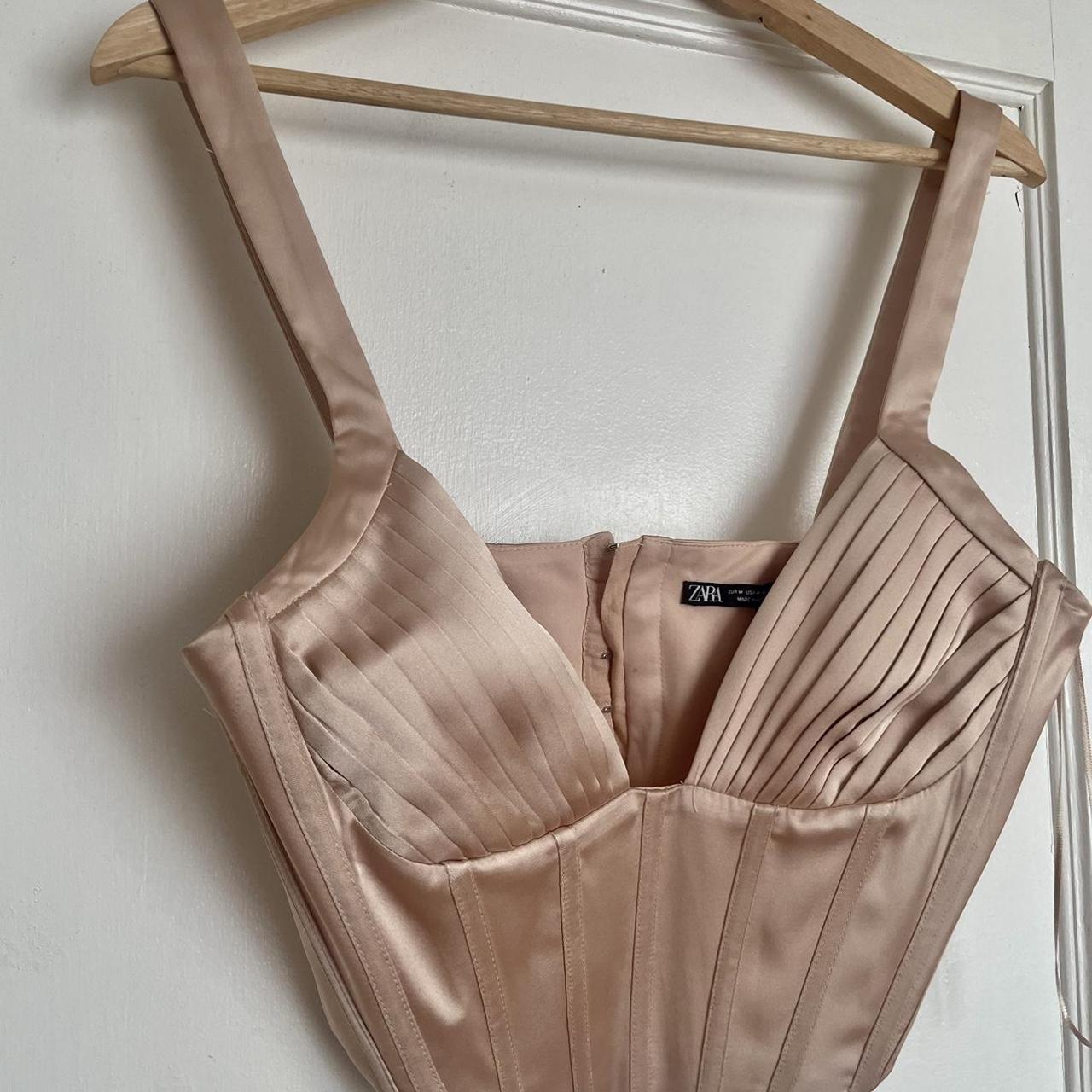Zara Pink Corset Top Depop