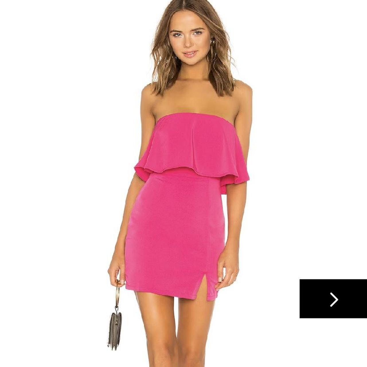 superdown pink mini dress size small bought on revolve - Depop