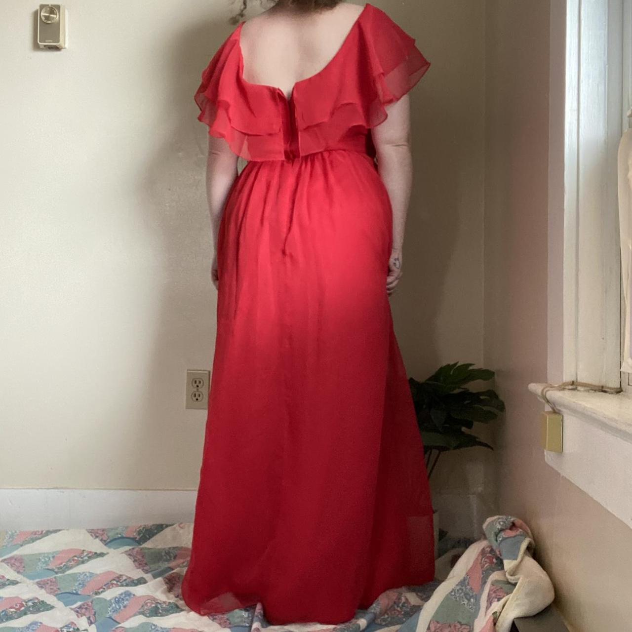 Vintage red formal gown Brand JCPenney Era