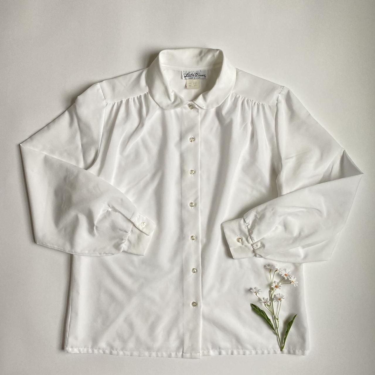 Vintage white blouse Brand: Lucky Winner Era:... - Depop