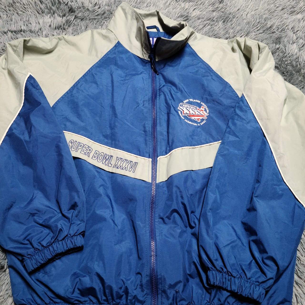 vintage 2002 super bowl Sunday windbreaker cut... - Depop