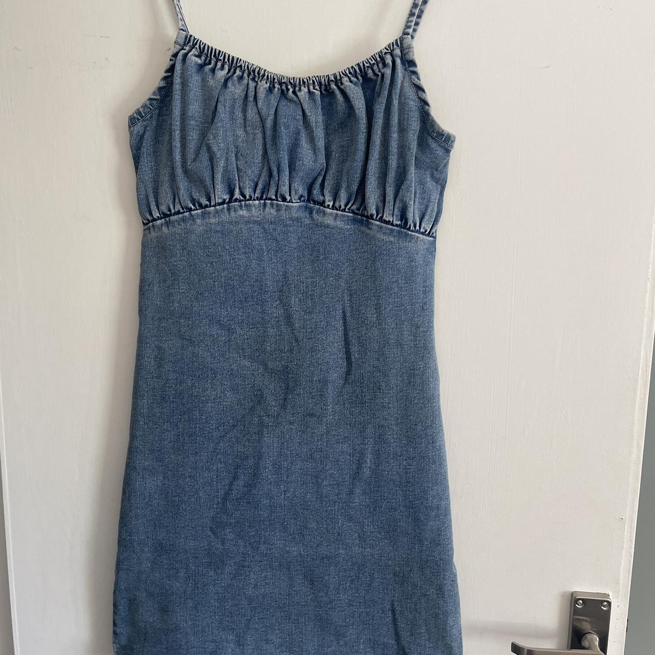 Denim dress - very flattering on Tight fitting dress... - Depop