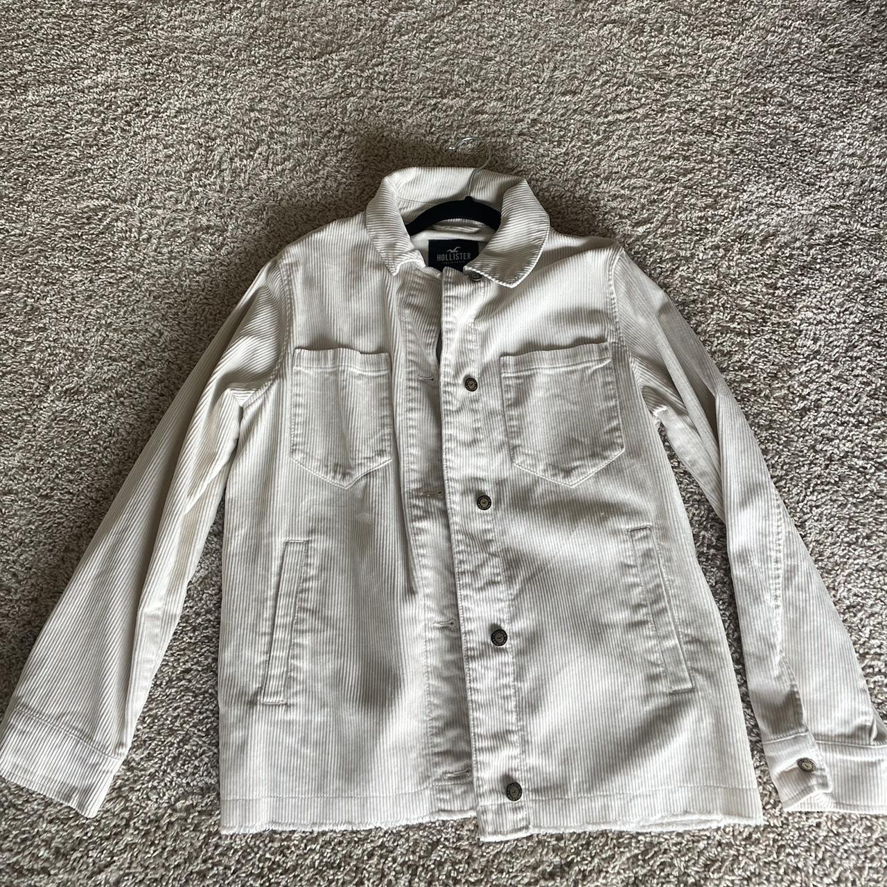 Cream corduroy jacket from Hollister Depop