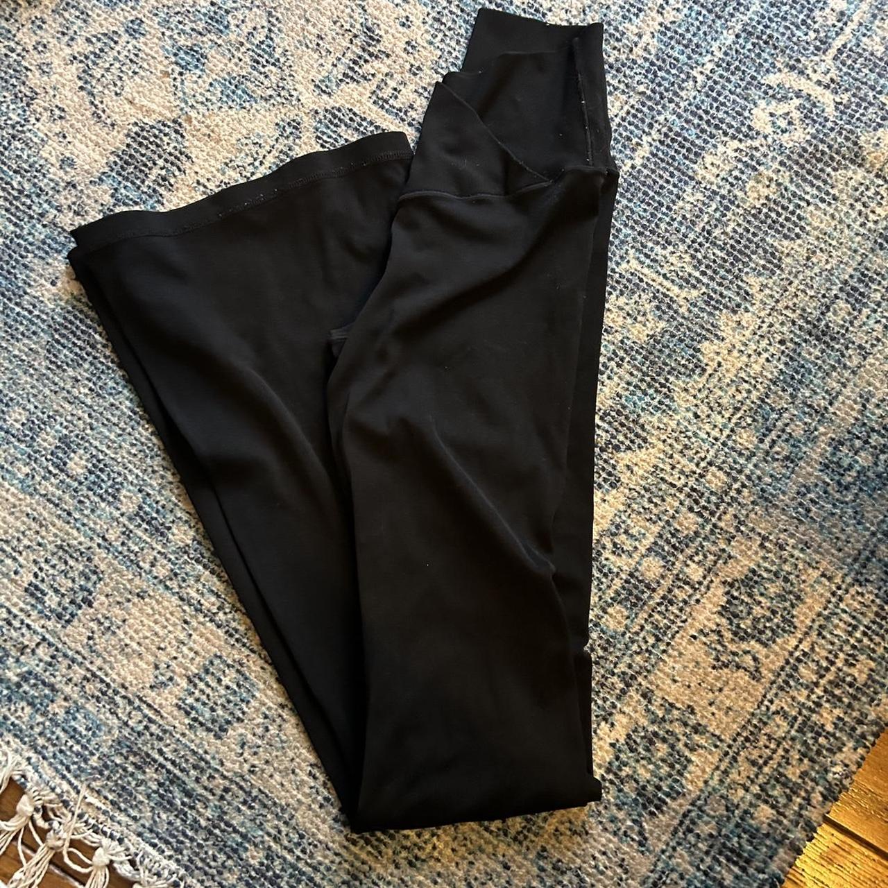 aerie offline black crossover flare yoga pants good... - Depop