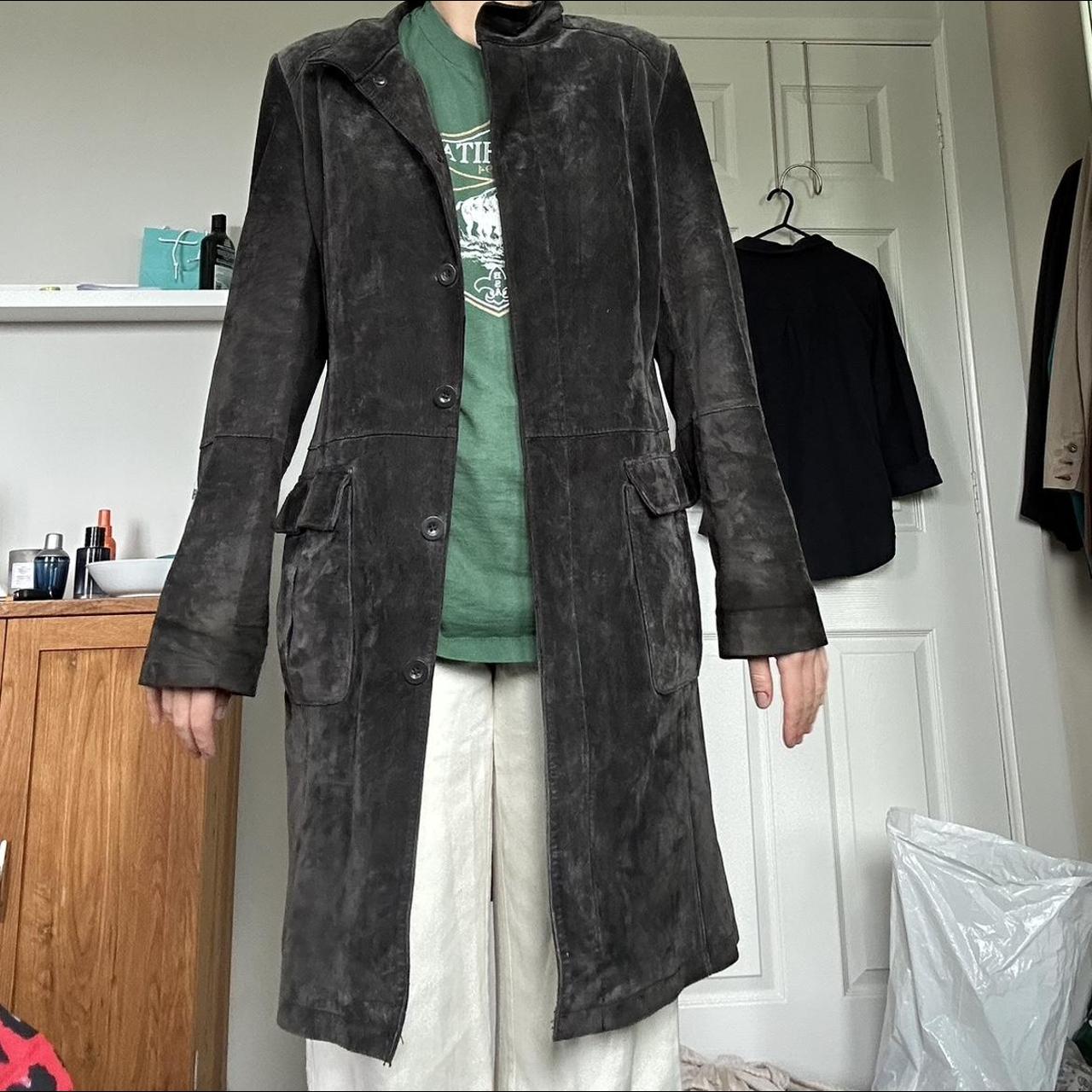 Long genuine leather trench coat from John lewis.... Depop