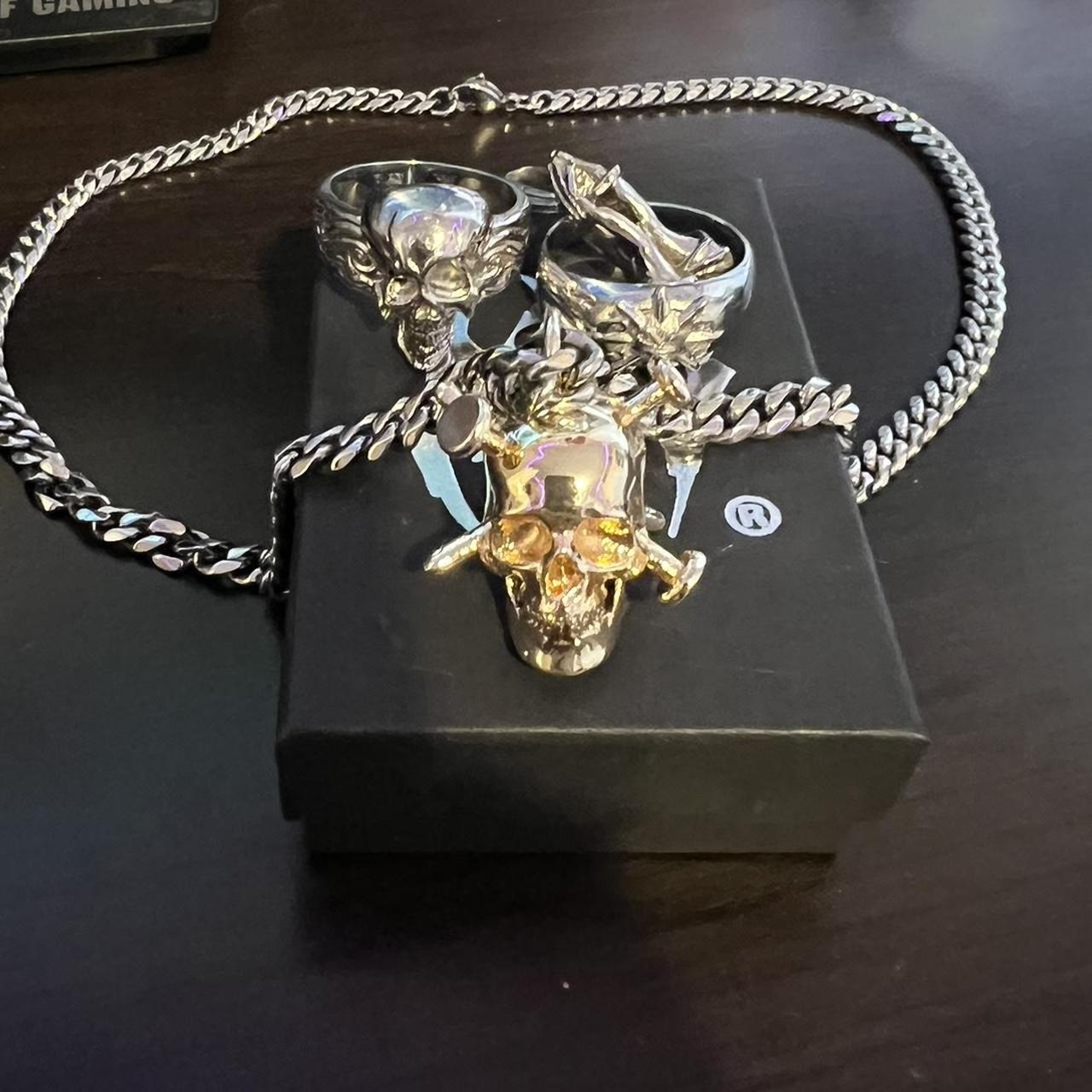 Hard Jewelry 20” Cuban chain SS. $20 Pinhead... - Depop