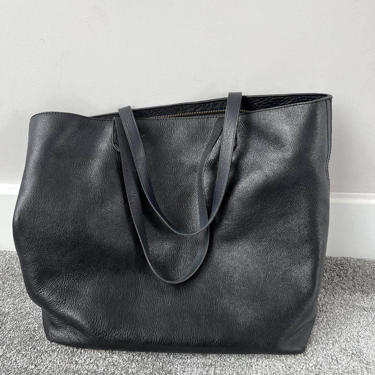 Madewell Transport leather tote bag with zip closure