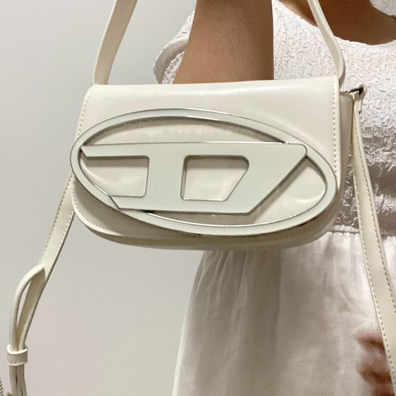 DISSONA Beige&White Top Italian Leather Bag - Depop