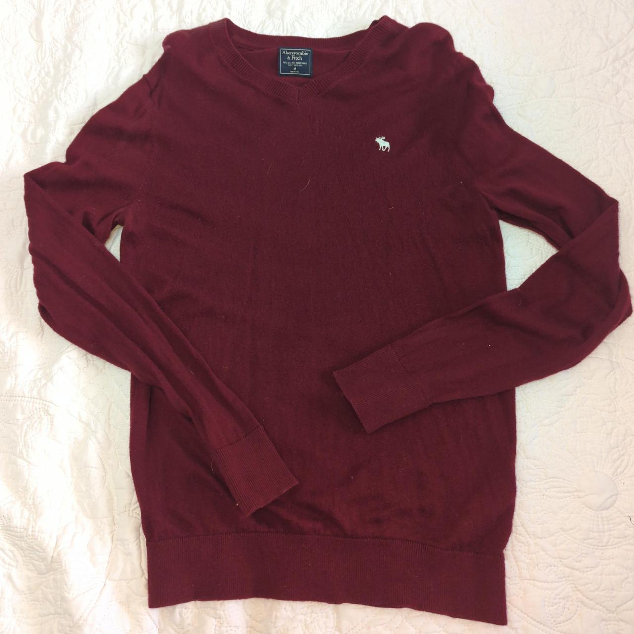 Abercrombie and Fitch mens v neck jumper Size M Wool... Depop
