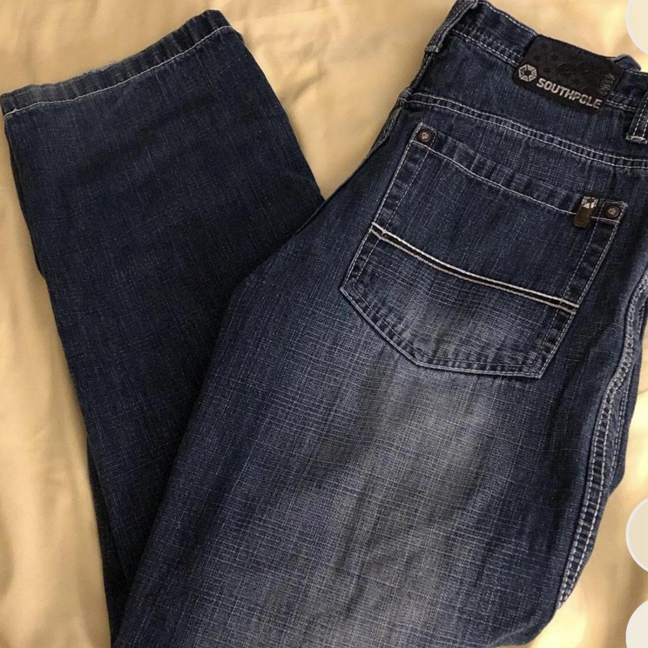 dark blue southpole jeans size 20, great condition... - Depop