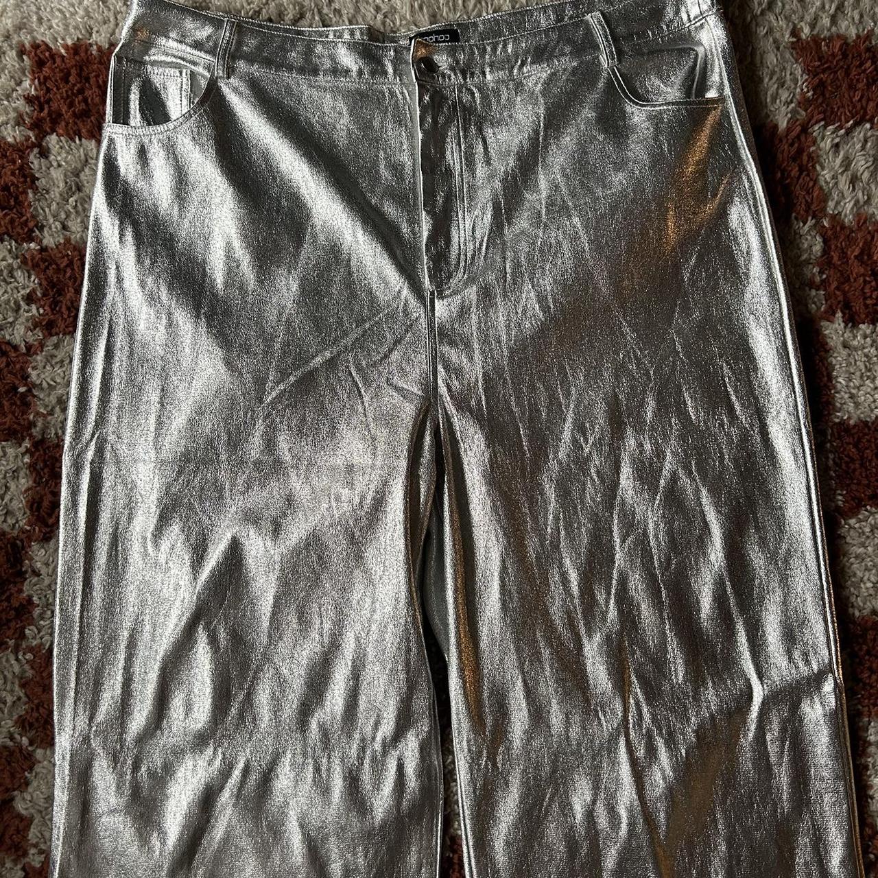 Boohoo Plus Women's Silver Trousers (2)